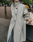 17a33 Trench coat with stand collar