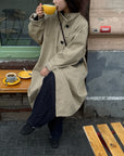 17a33 Trench coat with stand collar