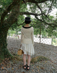 17a36 Off-shoulder knit top with ruffled neckline