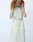 15v15 Drawstring waist midi dress – crisp and breathable