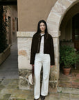 17a22 Short leather jacket with stand collar