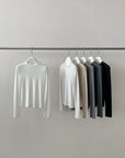 17a37 Basic fitted long-sleeve top in cashmere-cotton