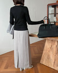 17a37 Basic fitted long-sleeve top in cashmere-cotton