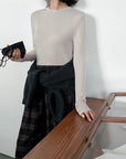 17a37 Basic fitted long-sleeve top in cashmere-cotton