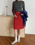 17a37 Basic fitted long-sleeve top in cashmere-cotton