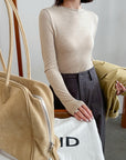17a37 Basic fitted long-sleeve top in cashmere-cotton