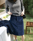 17v2 Corduroy midi skirt