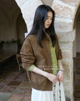 17a39 Mid-length suede jacket