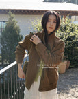 17a39 Mid-length suede jacket