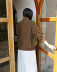 17a39 Long leather coat