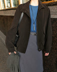 17a39 Long leather coat