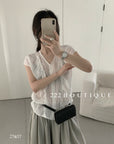 SHEER RUFLE TOP 27A37