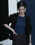17a39 Long leather coat