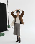17a39 Long leather coat