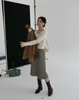 17a39 Long leather coat