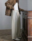 17a22 Short leather jacket with stand collar