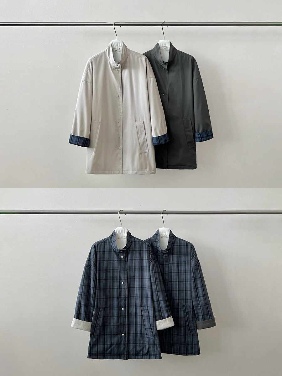 17a48 222 Boutique trench coat with check lining