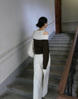 17A28 Off-shoulder Mongtoghi cashmere top with button detail
