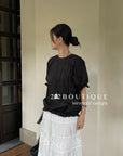 15a55 Drawstring hem top – clean volume