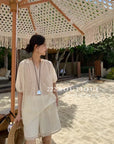 15v27 Embroidered cotton set – resort-ready softness
