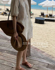 15v27 Embroidered cotton set – resort-ready softness