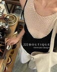 15a62 Mesh panel knit top – cropped, structured, and striking