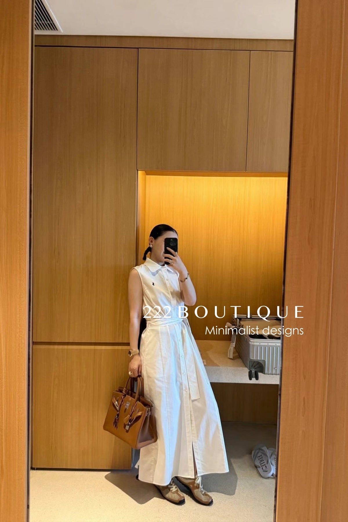 15v30 Sleeveless shirt dress – crisp, clean, and timeless