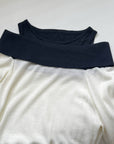 17A28 Off-shoulder Mongtoghi cashmere top with button detail