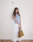 15a71 Draped-neck sleeveless top – soft texture, clean drape