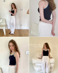 15a72 Contrast-trim cami top – fresh & playful