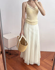 17a26 Cashmere camisole with lace trim