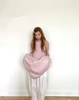 15v38 Textured smocked midi dress – soft pastel charm