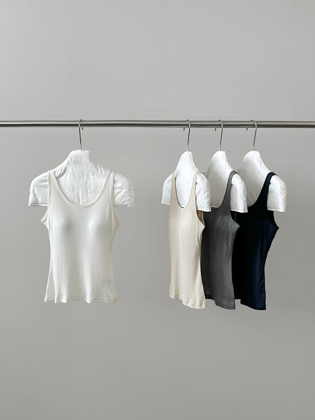 Cotton-cashmere cami with padded cups