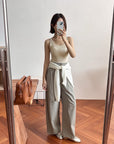 Cotton-cashmere cami with padded cups