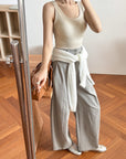 Cotton-cashmere cami with padded cups