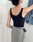Cotton-cashmere cami with padded cups