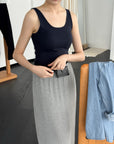 Cotton-cashmere cami with padded cups