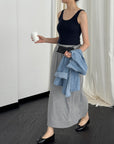 Cotton-cashmere cami with padded cups