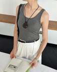 Cotton-cashmere cami with padded cups