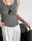 Cotton-cashmere cami with padded cups