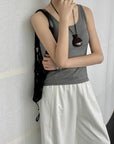 Cotton-cashmere cami with padded cups