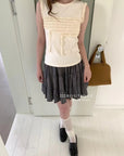 15a75 Pleated ribbon knit top – soft detail, clean silhouette