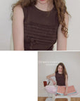 15a75 Pleated ribbon knit top – soft detail, clean silhouette