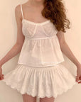 15v40 Eyelet cotton cami set – soft & romantic
