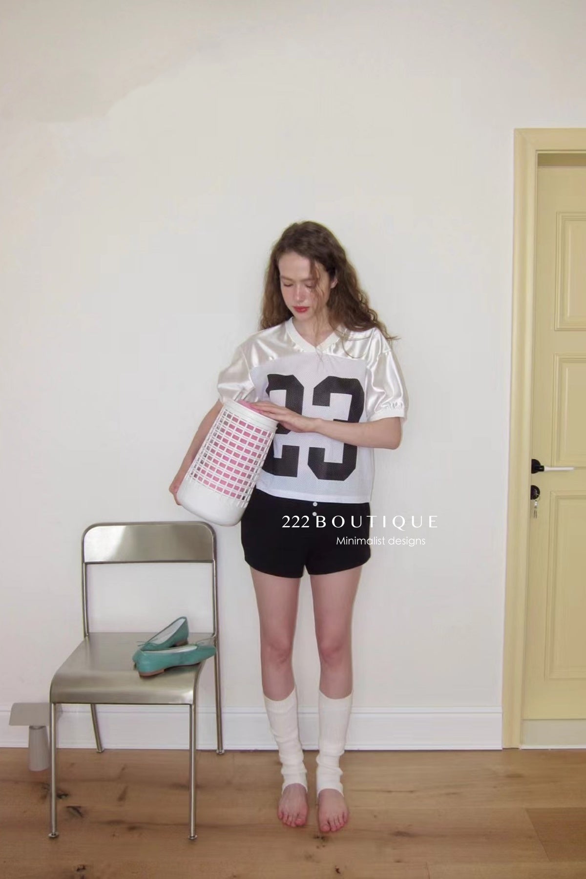 15a76 Satin-trim mesh tee – sporty with a twist