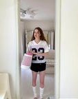 15a76 Satin-trim mesh tee – sporty with a twist