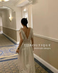15v29 Embroidered ribbon-strap dress – soft white