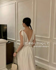 15v29 Embroidered ribbon-strap dress – soft white