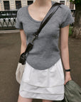 17v1 Basic pleated mini skirt