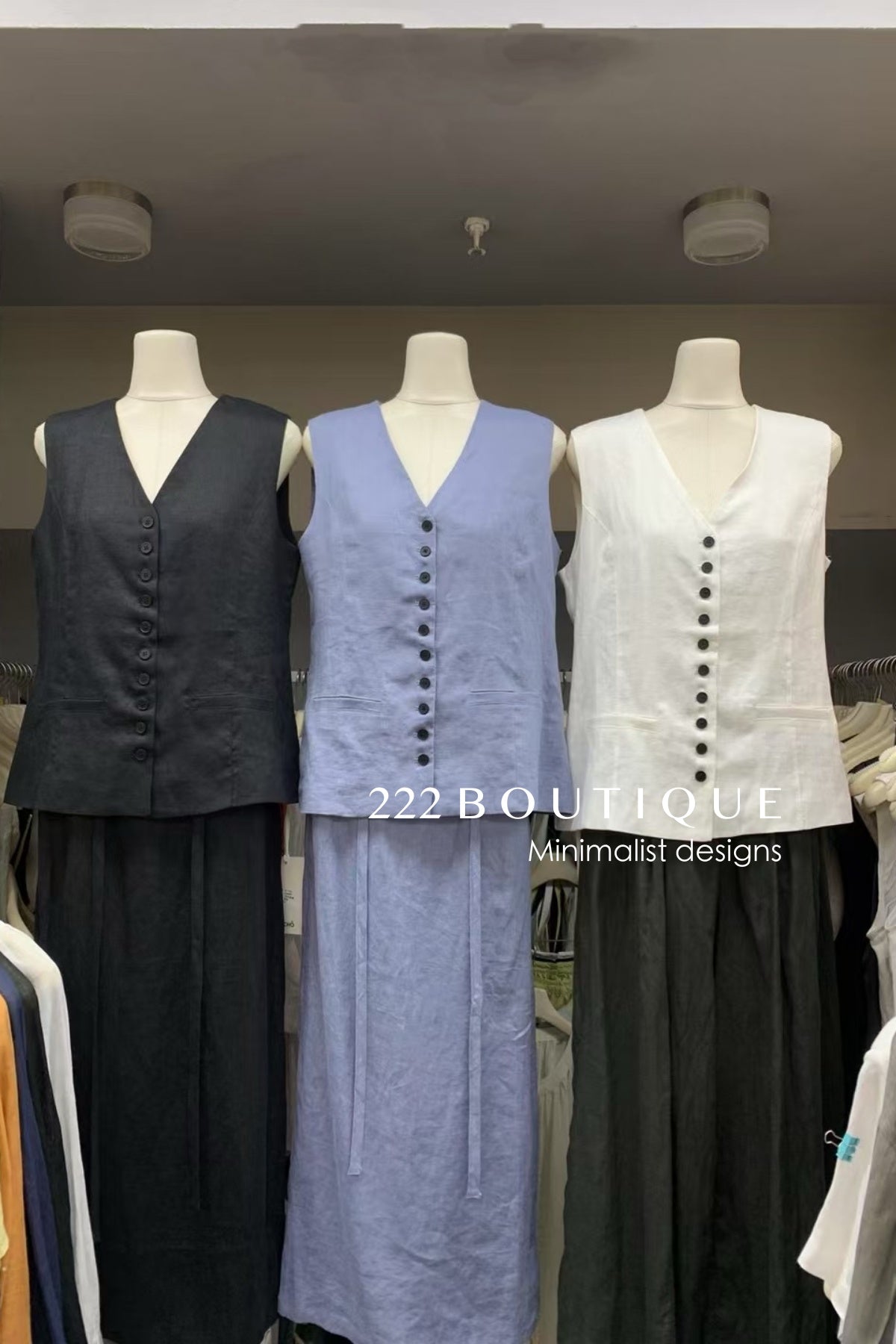 15a64 Linen vest set – tailored calmness